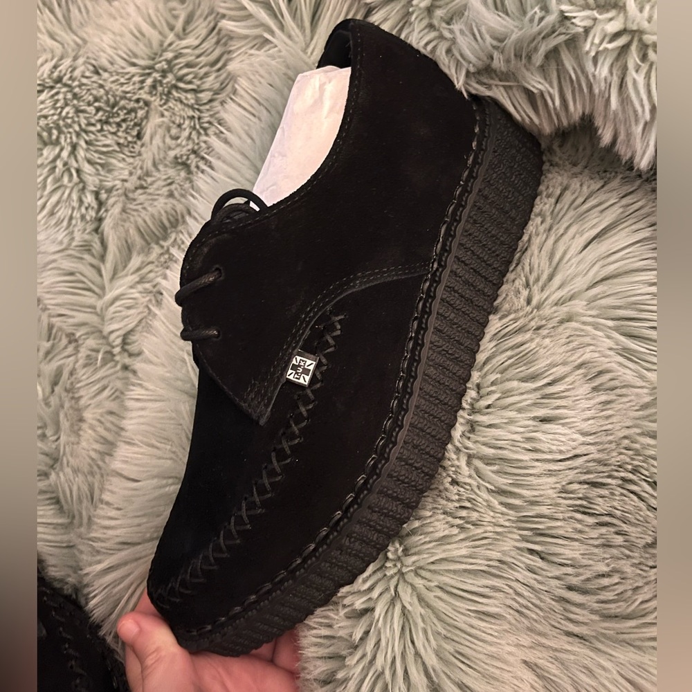TUK Black Suede Pointed Creepers